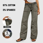 🌿🌿⚡FINAL SALE⚡ Women's Mid-Rise Straight-Leg Pants – Comfortable Stretch Casual Trousers