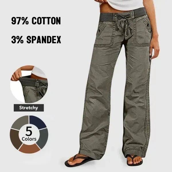 🌿🌿⚡FINAL SALE⚡ Women's Mid-Rise Straight-Leg Pants – Comfortable Stretch Casual Trousers