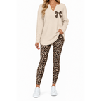 💝💝Women's 2-Piece Lounge Set – Long Sleeve Top & Plaid Leggings