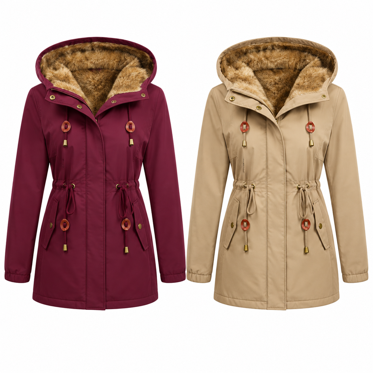 💝💝Women's Fleece-Lined Hooded Parka Jacket