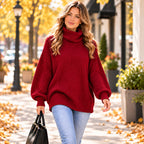 💚Women's Cozy Oversized Turtleneck Knit Sweater