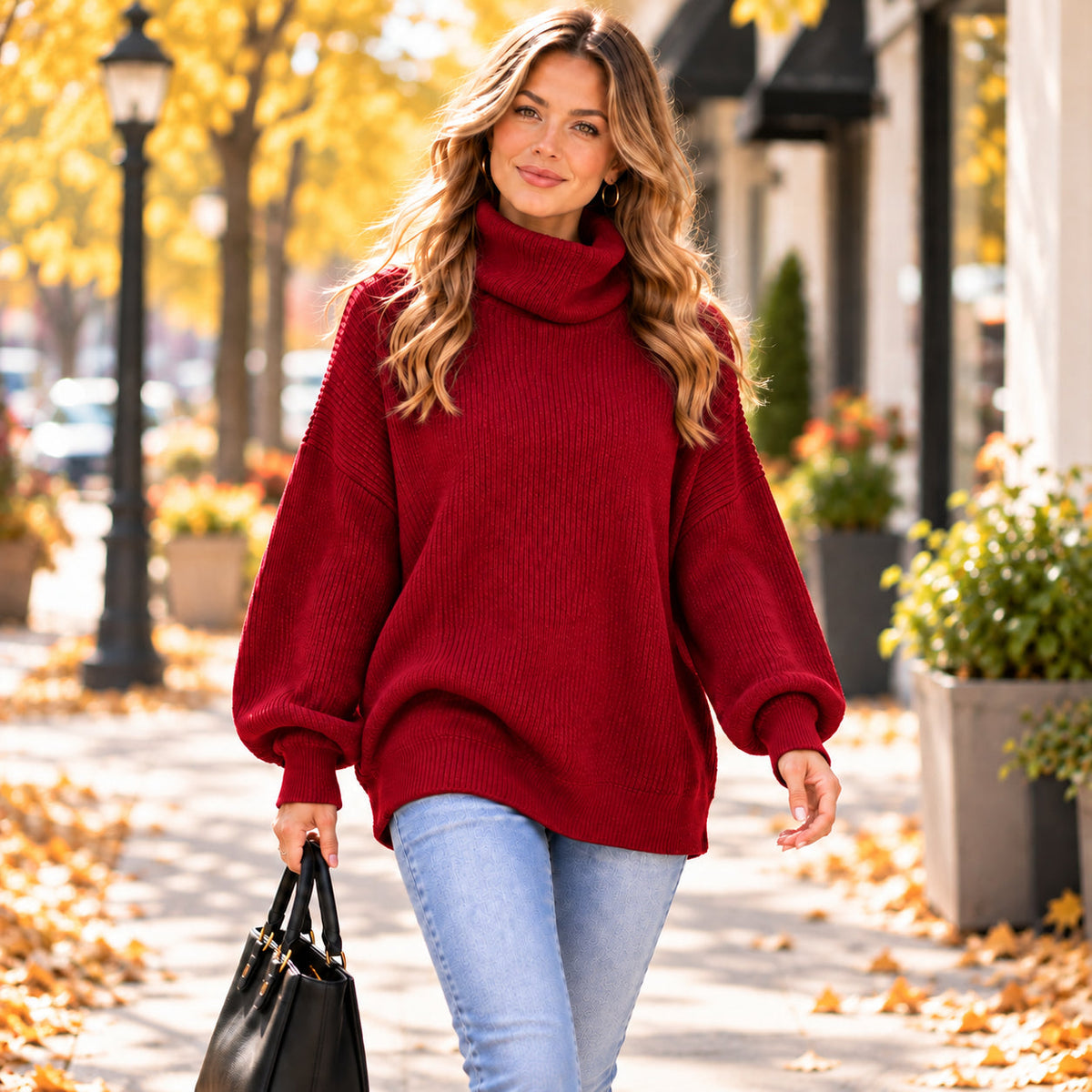 💚Women's Cozy Oversized Turtleneck Knit Sweater