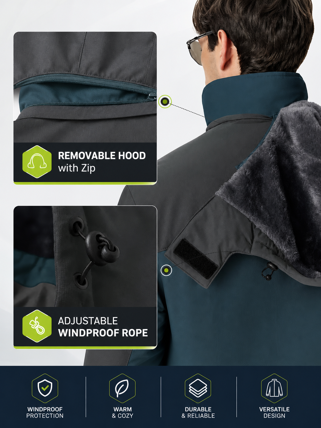 🌸🌸Men’s Winter Ski Snow Jacket Waterproof Windproof Fleece Lined