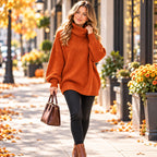 💚Women's Cozy Oversized Turtleneck Knit Sweater