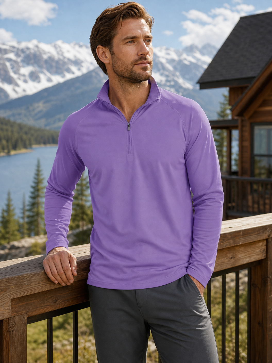 🌸🌸MAGCOMSEN Men's 1/4 Zip UPF 50+ Sun Protection Shirt, Long Sleeve Outdoor Pullover