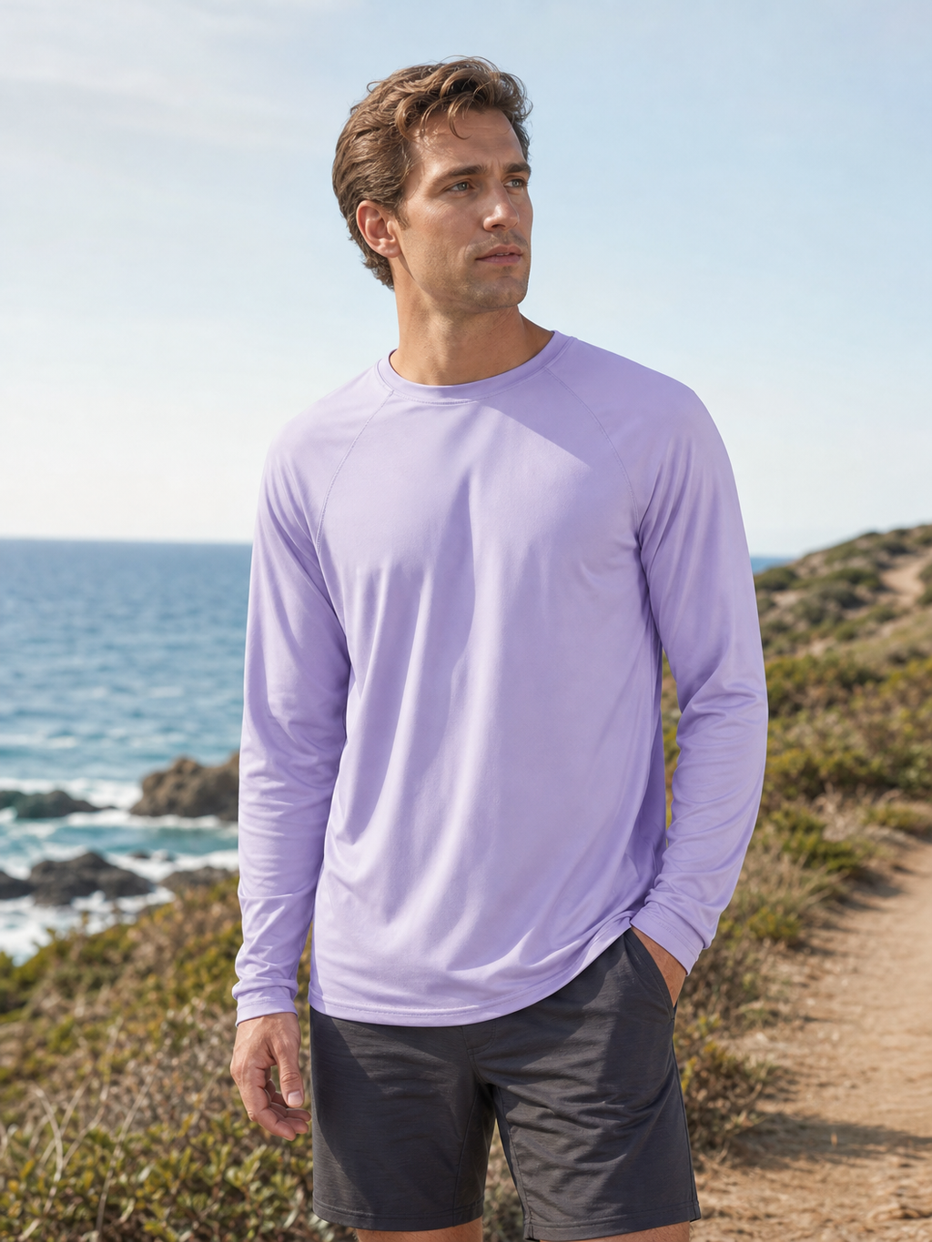 🌸🌸MAGCOMSEN Men’s Long Sleeve UPF 50+ Fishing Rash Guard Shirt Quick Dry