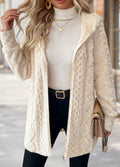 MODLILY®Navy Tummy Coverage Long Sleeve Hooded Coat