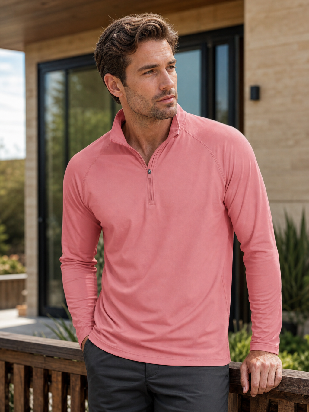 🌸🌸MAGCOMSEN Men's 1/4 Zip UPF 50+ Sun Protection Shirt, Long Sleeve Outdoor Pullover