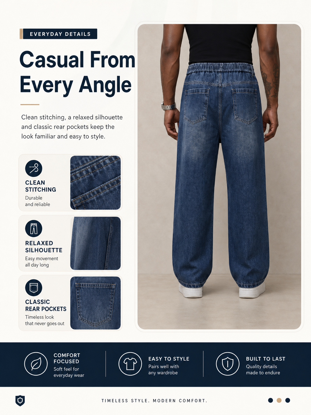 🌸🌸6PCS Bundle $24.63 Special Deal Men's Stretch Cotton Loose Fit Drawstring Waist Jeans, Comfort Pull-On Denim Pants