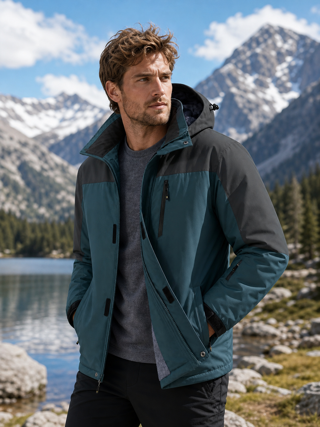 🌸🌸Men’s Winter Ski Snow Jacket Waterproof Windproof Fleece Lined