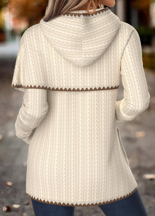 MODLILY®Light Grey Marl Tummy Coverage Long Sleeve Hoodie