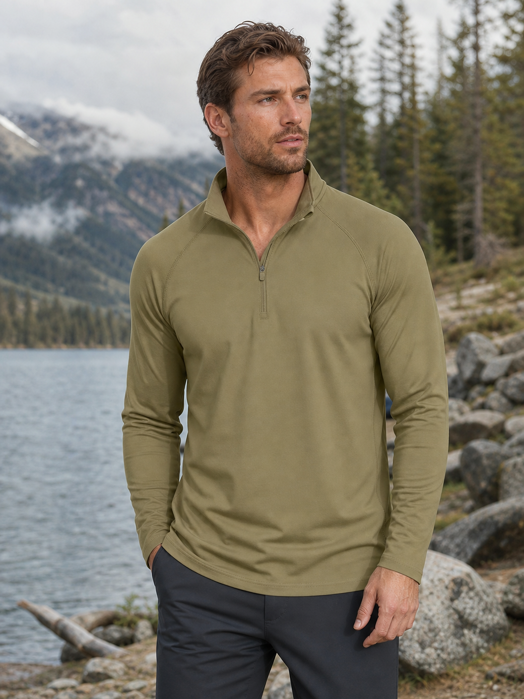 🌸🌸MAGCOMSEN Men's 1/4 Zip UPF 50+ Sun Protection Shirt, Long Sleeve Outdoor Pullover
