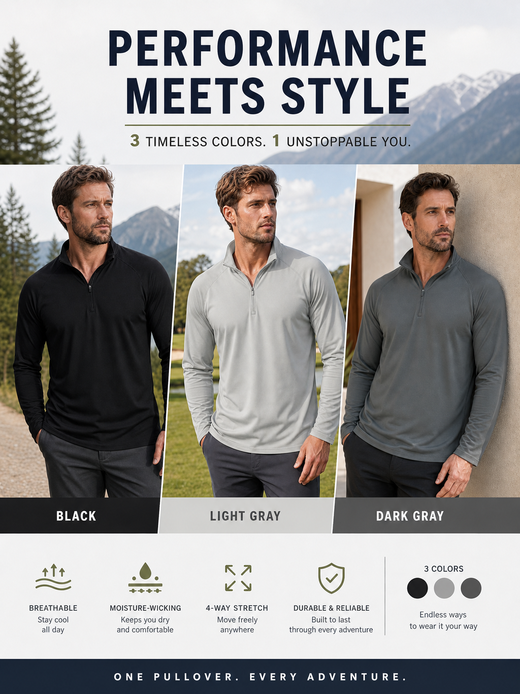 🌸🌸MAGCOMSEN Men's 1/4 Zip UPF 50+ Sun Protection Shirt, Long Sleeve Outdoor Pullover