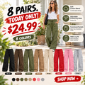 🌿🌿⚡FINAL SALE⚡ Women's Mid-Rise Straight-Leg Pants – Comfortable Stretch Casual Trousers