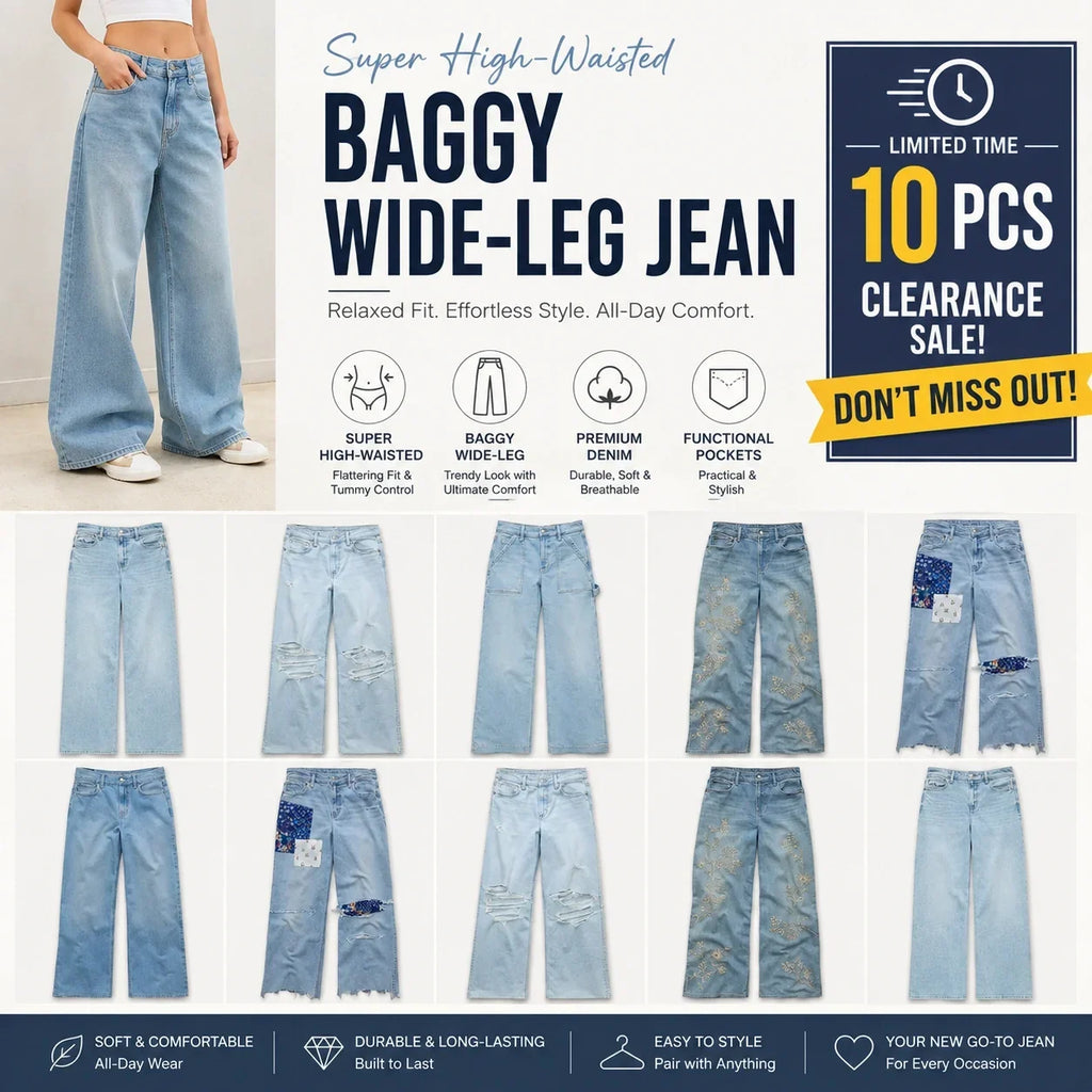 🌿🌿LAST DAY SAVE 49%⌛Super High-Waisted Baggy Wide-Leg Jean
