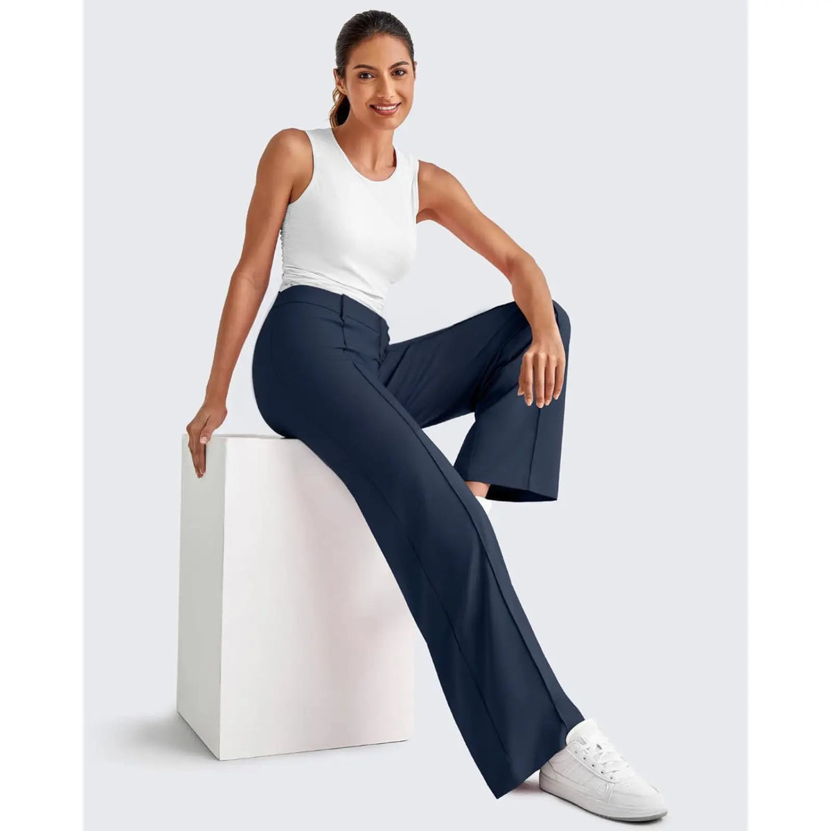 💚Women's Straight Leg Ponte Yoga Pants with Pockets