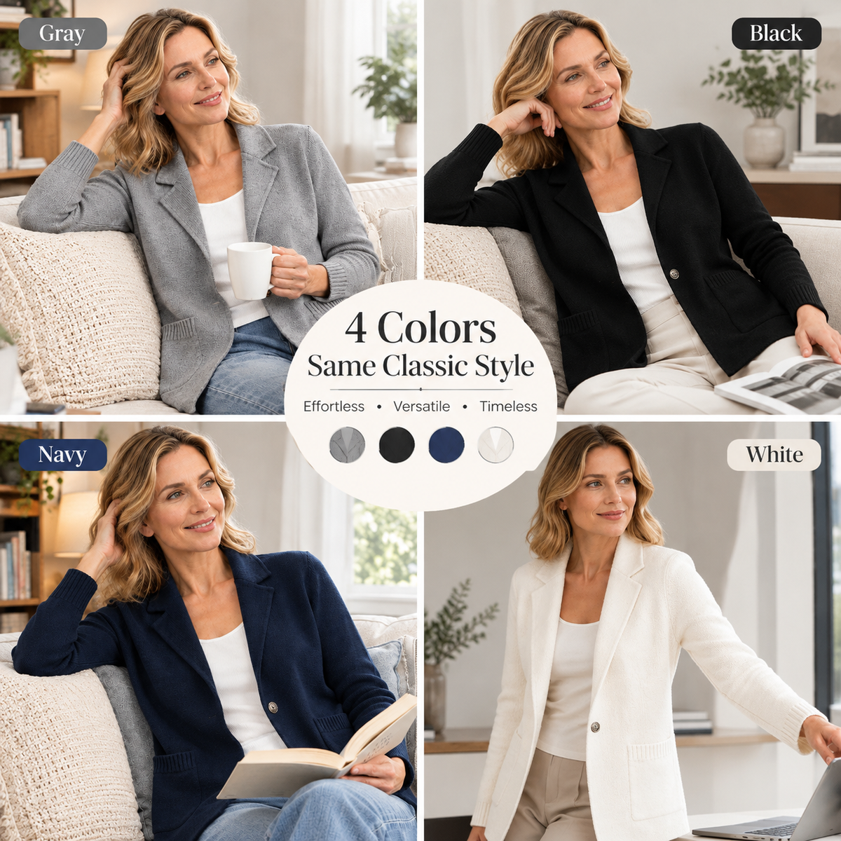 💚Women's Lapel Collar Knit Cardigan