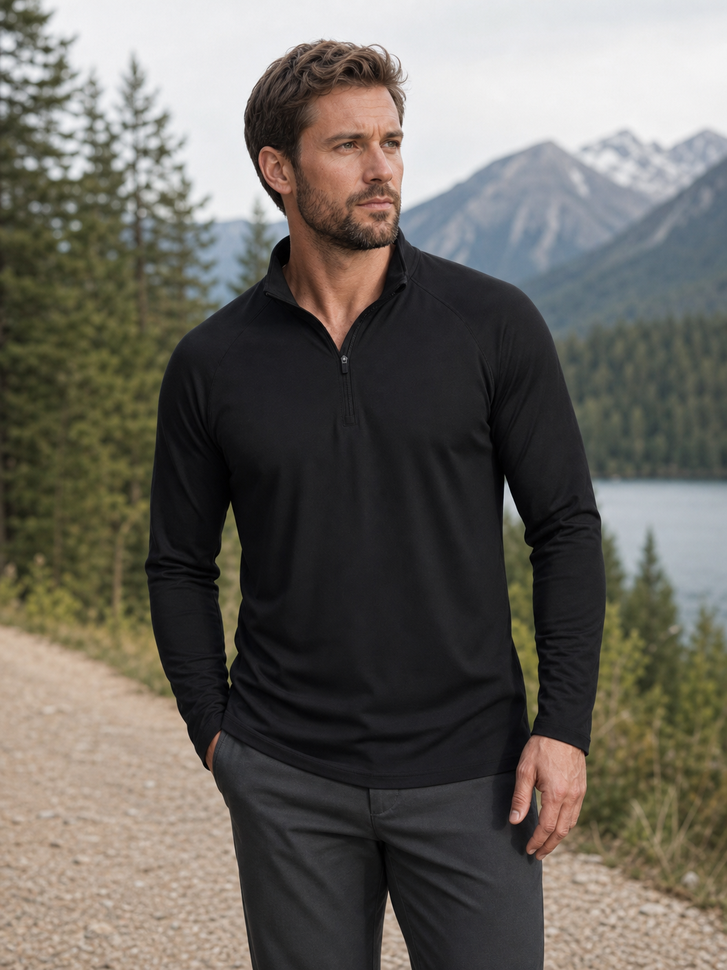 🌸🌸MAGCOMSEN Men's 1/4 Zip UPF 50+ Sun Protection Shirt, Long Sleeve Outdoor Pullover