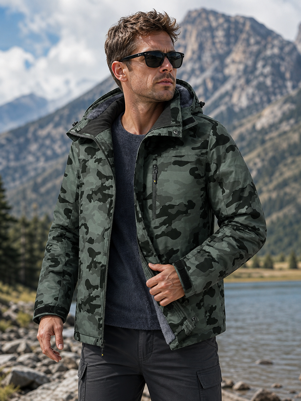 🌸🌸Men’s Winter Ski Snow Jacket Waterproof Windproof Fleece Lined