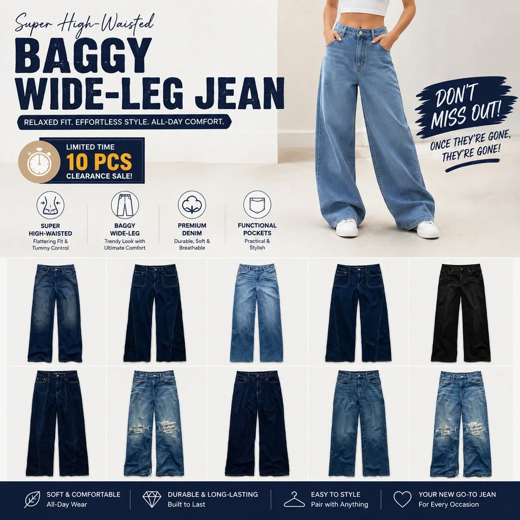 🌿🌿LAST DAY SAVE 49%⌛Super High-Waisted Baggy Wide-Leg Jean