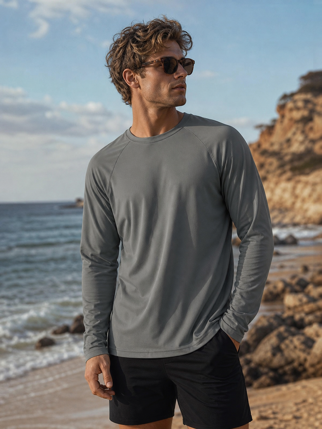 🌸🌸MAGCOMSEN Men’s Long Sleeve UPF 50+ Fishing Rash Guard Shirt Quick Dry