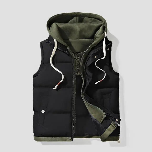 💚Autumn Winter Couple Hooded Warm Vest Fake Two-Piece Polyester