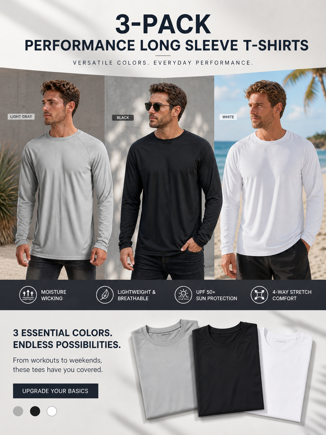🌸🌸MAGCOMSEN Men’s Long Sleeve UPF 50+ Fishing Rash Guard Shirt Quick Dry