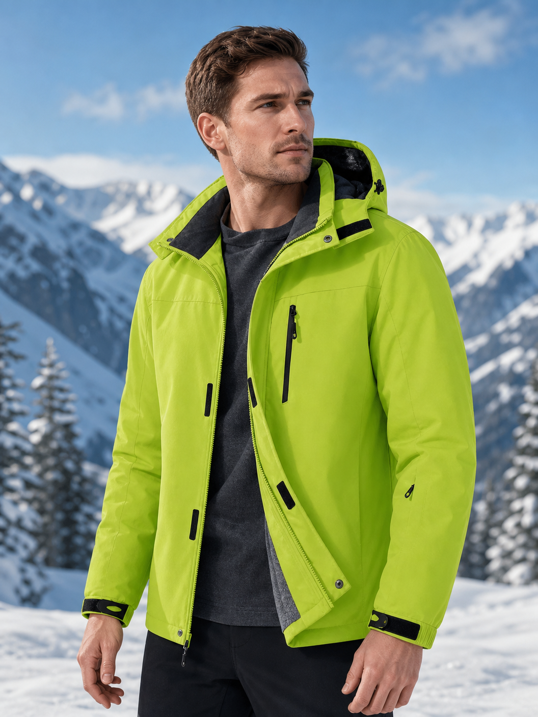 🌸🌸Men’s Winter Ski Snow Jacket Waterproof Windproof Fleece Lined