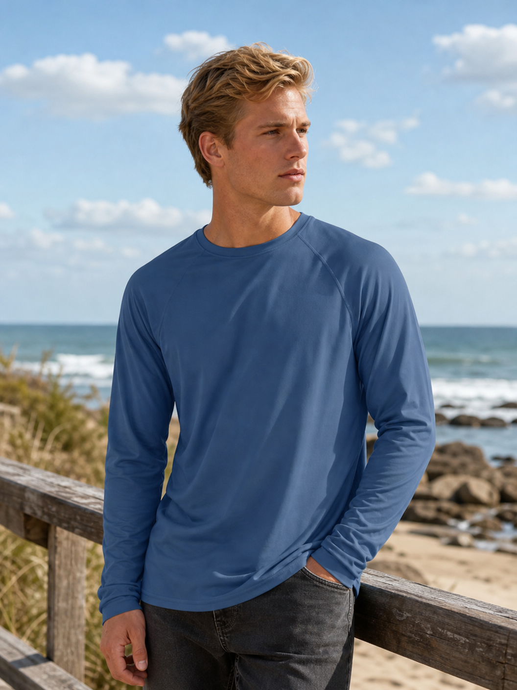 🌸🌸MAGCOMSEN Men’s Long Sleeve UPF 50+ Fishing Rash Guard Shirt Quick Dry