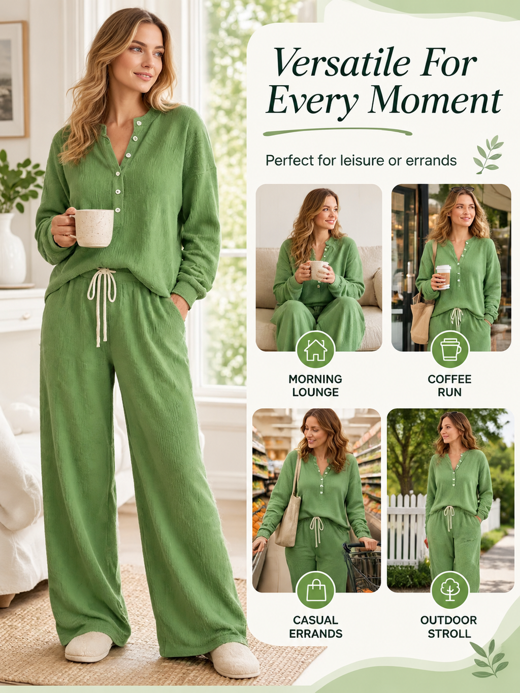 🌸🌸LAST DAY SAVE 49% Women's Waffle Knit Lounge Set