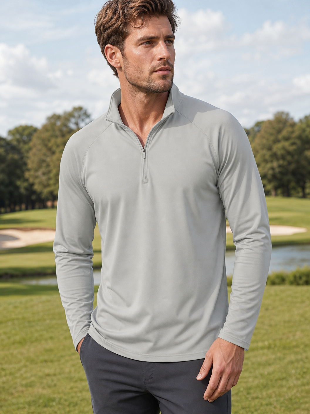 🌸🌸MAGCOMSEN Men's 1/4 Zip UPF 50+ Sun Protection Shirt, Long Sleeve Outdoor Pullover