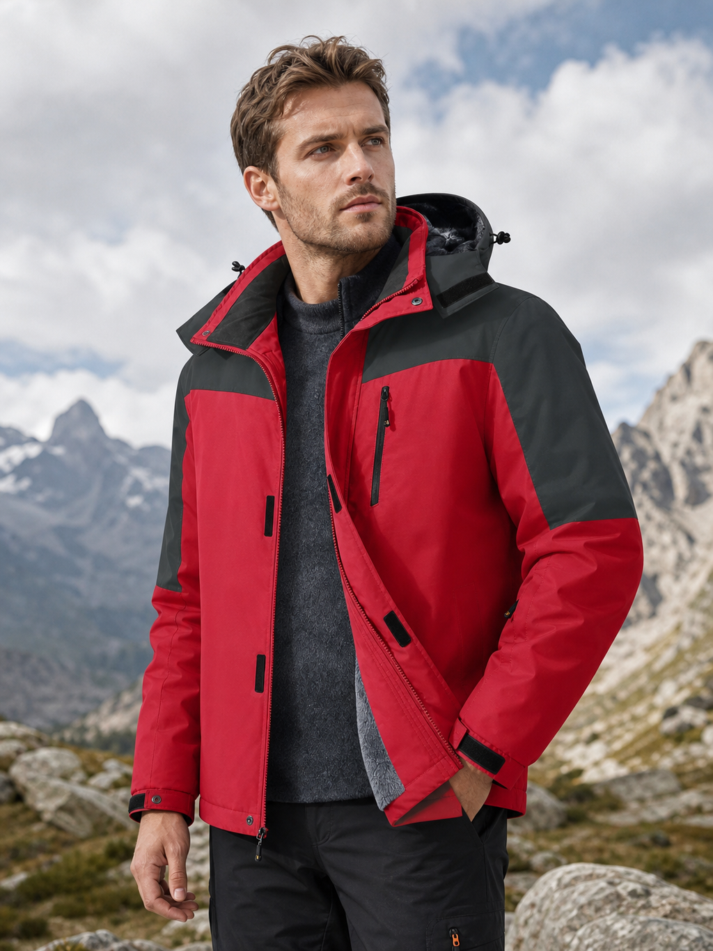 🌸🌸Men’s Winter Ski Snow Jacket Waterproof Windproof Fleece Lined