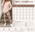 💝💝Women's 2-Piece Lounge Set – Long Sleeve Top & Plaid Leggings