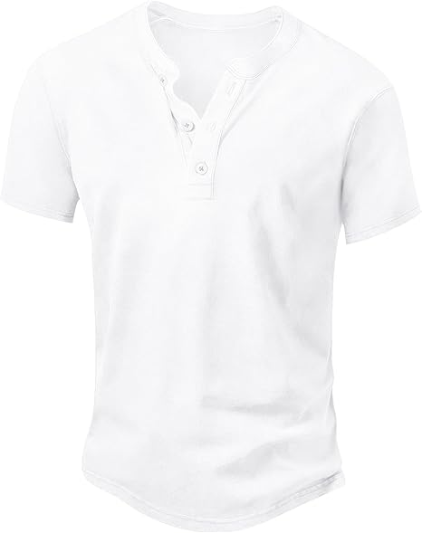 💚Men's Vintage Acid-Wash Henley T-Shirt