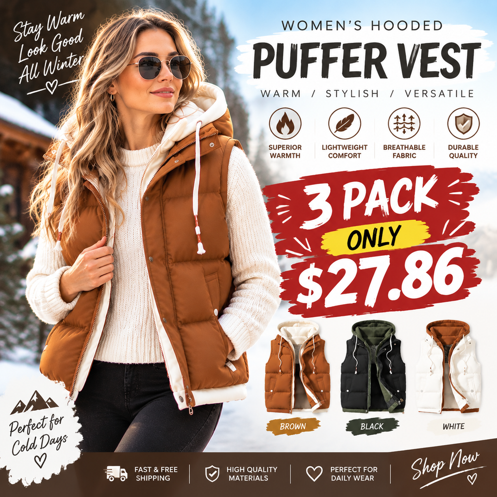 💚Autumn Winter Couple Hooded Warm Vest Fake Two-Piece Polyester