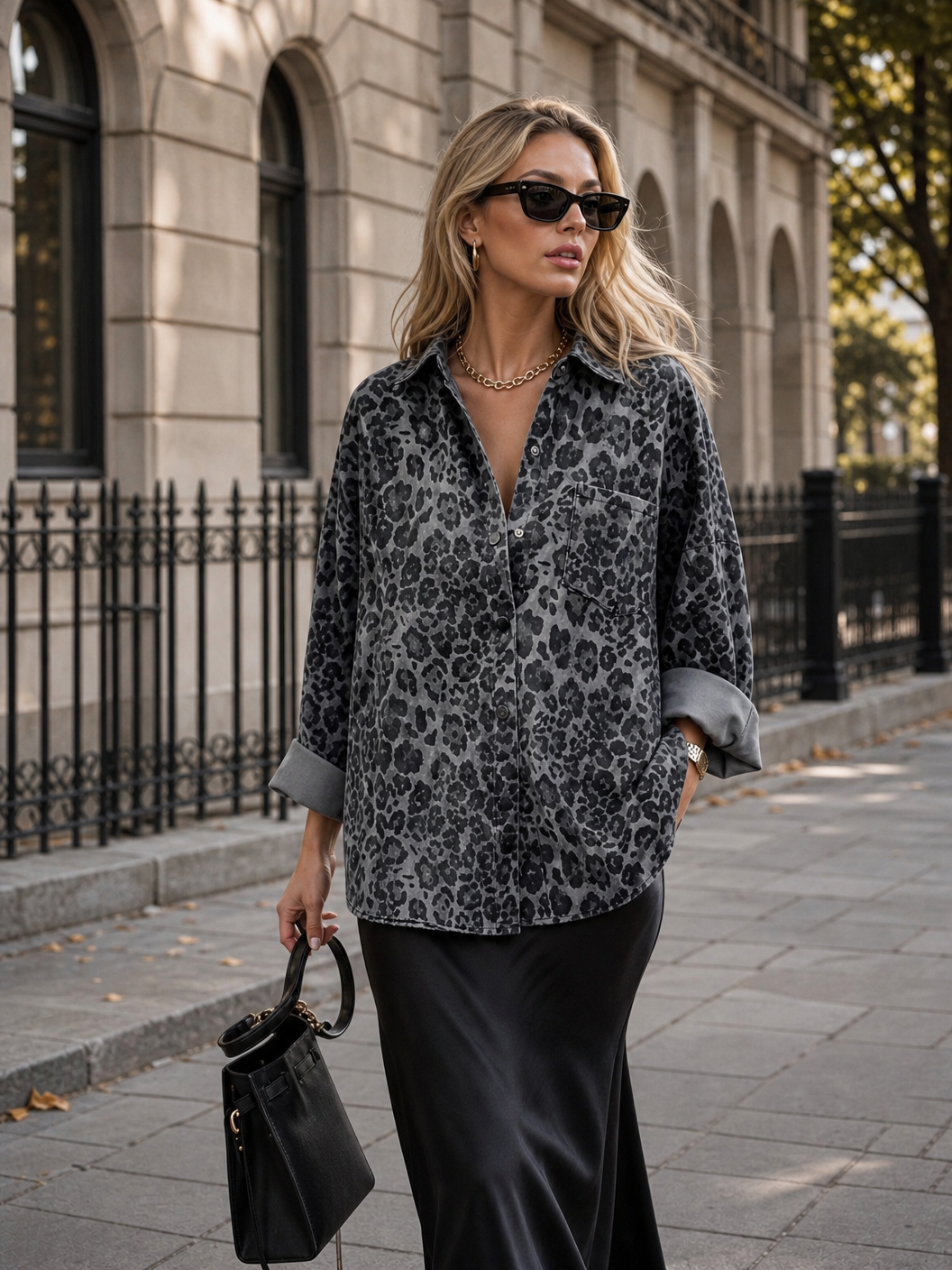 🌸🌸UTCoco Women Cotton Leopard Shacket | Oversized Button Front Shirt Jacket