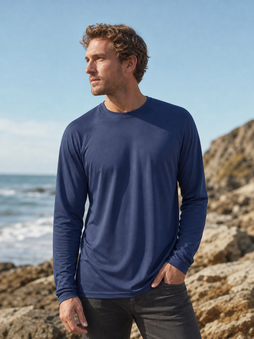 🌸🌸MAGCOMSEN Men’s Long Sleeve UPF 50+ Fishing Rash Guard Shirt Quick Dry