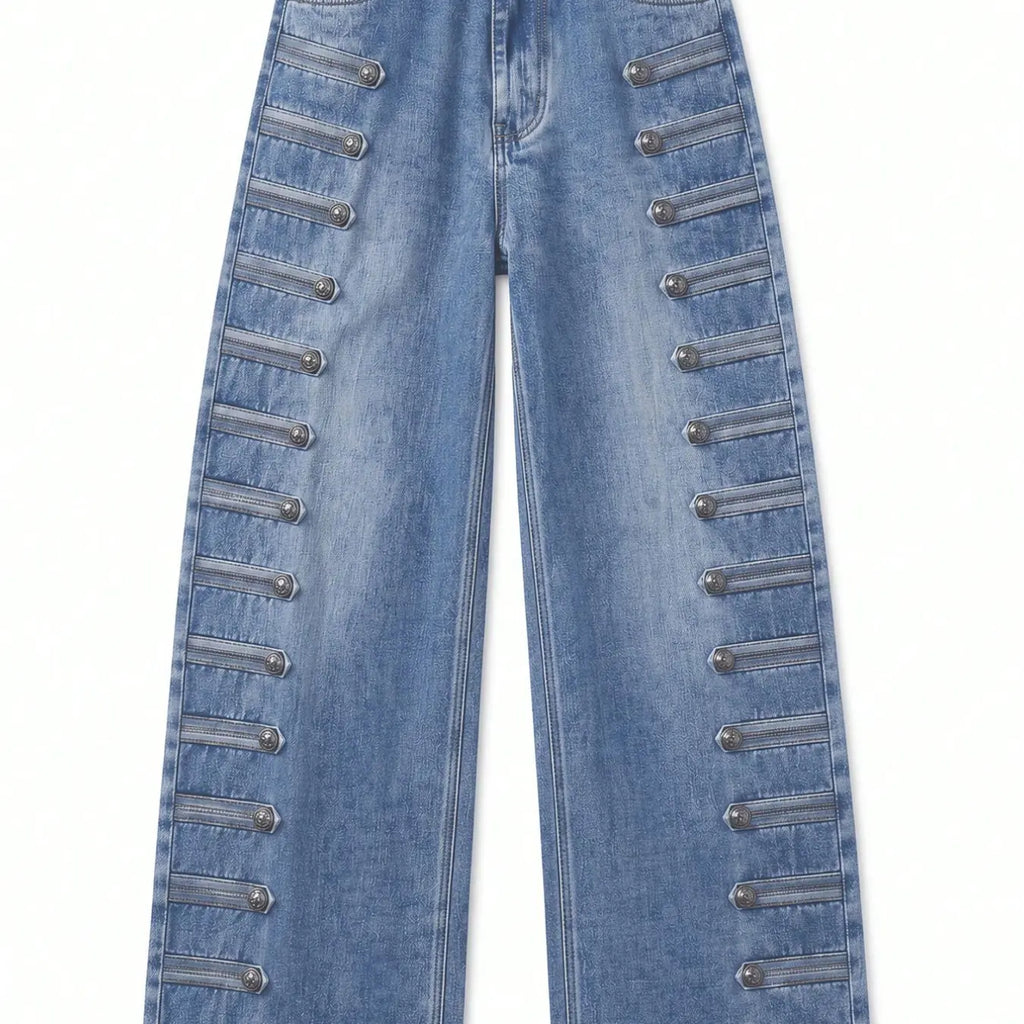 💚Women High Waisted Wide Leg Jeans - Streetwear Denim Trousers for Ladies