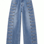 💚Women High Waisted Wide Leg Jeans - Streetwear Denim Trousers for Ladies