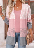 MODLILY®Pink Ombre Long Sleeve Open Front Coat