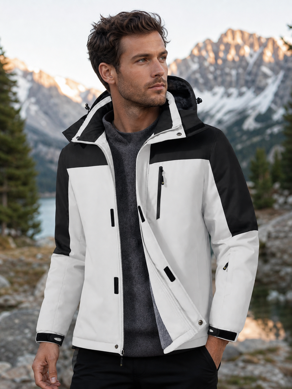 🌸🌸Men’s Winter Ski Snow Jacket Waterproof Windproof Fleece Lined
