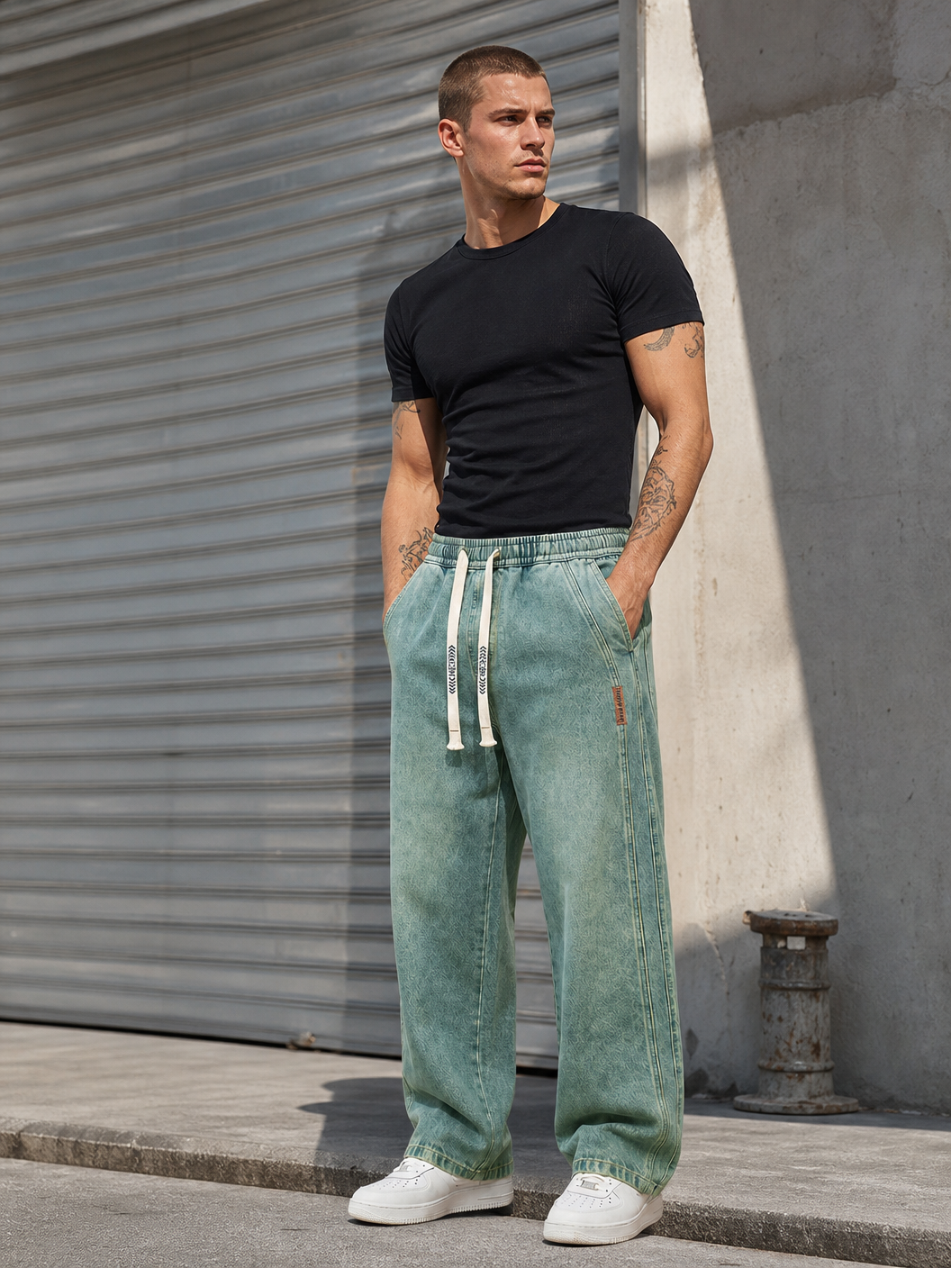🌸🌸6PCS Bundle $24.63 Special Deal Men's Stretch Cotton Loose Fit Drawstring Waist Jeans, Comfort Pull-On Denim Pants