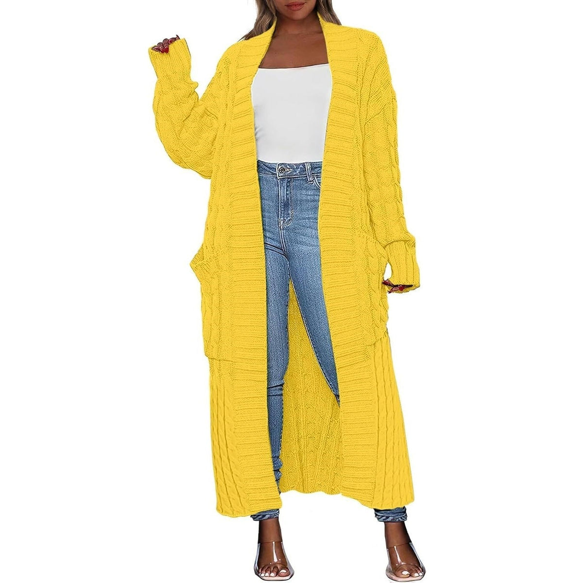 💝💝Women's Long Cardigan 2026 Oversized Coat Long Sleeve Open Cardigan Knitted Extra