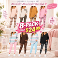 💚Women's 2-Piece Lounge Set – Long Sleeve Top & Plaid Leggings
