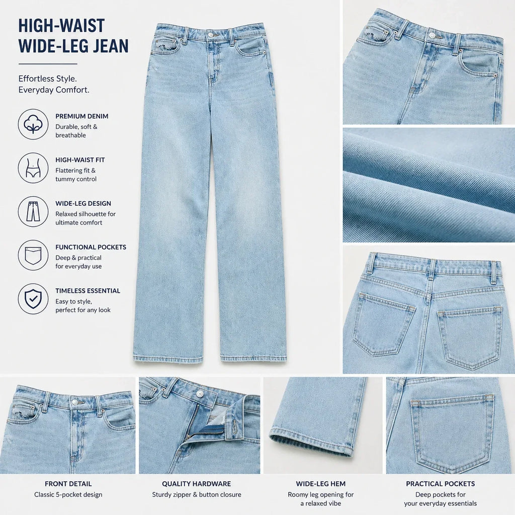 🌿🌿LAST DAY SAVE 49%⌛Super High-Waisted Baggy Wide-Leg Jean
