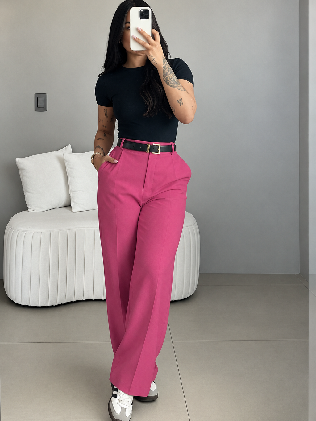 💝💝Women's High Waisted Straight Leg Suit Pants Flowy Drape Casual Office Long Trousers with Slimming Effect for Daily Versatile Wear