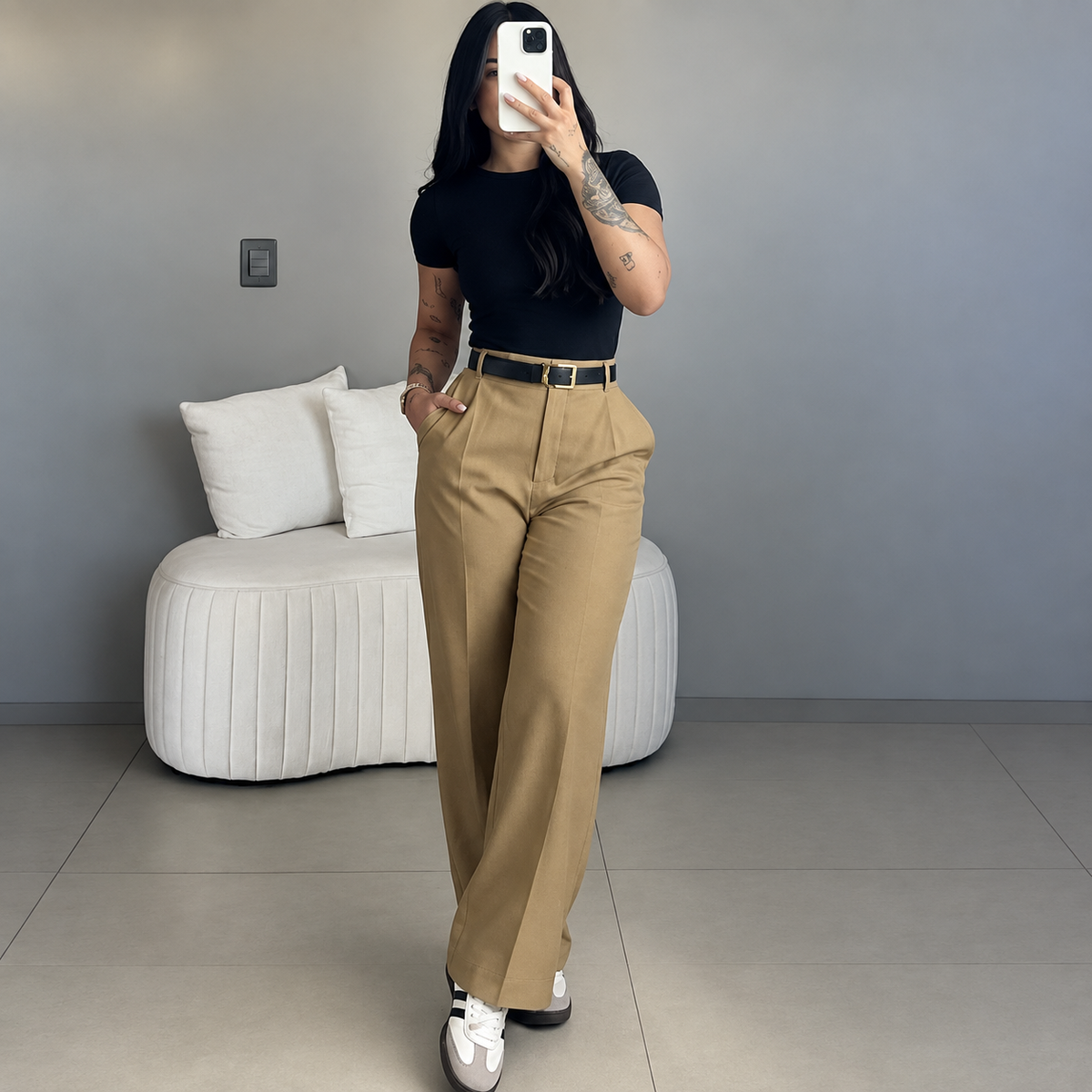 💝💝Women's High Waisted Straight Leg Suit Pants Flowy Drape Casual Office Long Trousers with Slimming Effect for Daily Versatile Wear