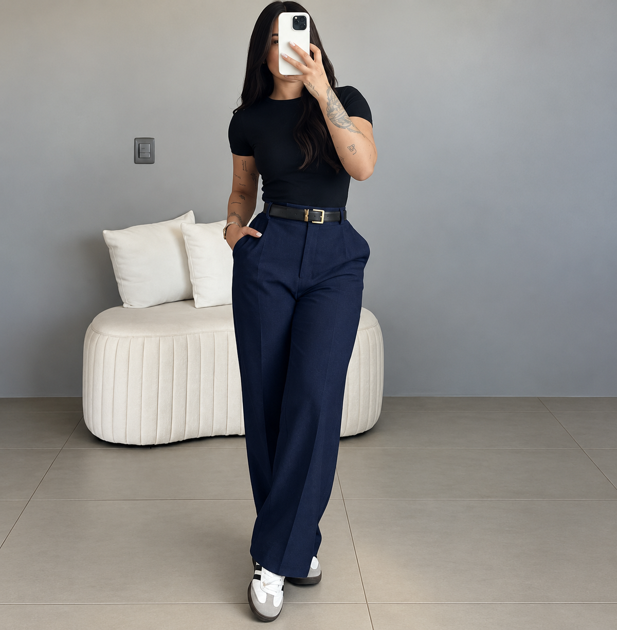 💝💝Women's High Waisted Straight Leg Suit Pants Flowy Drape Casual Office Long Trousers with Slimming Effect for Daily Versatile Wear