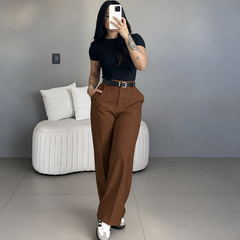 💝💝Women's High Waisted Straight Leg Suit Pants Flowy Drape Casual Office Long Trousers with Slimming Effect for Daily Versatile Wear