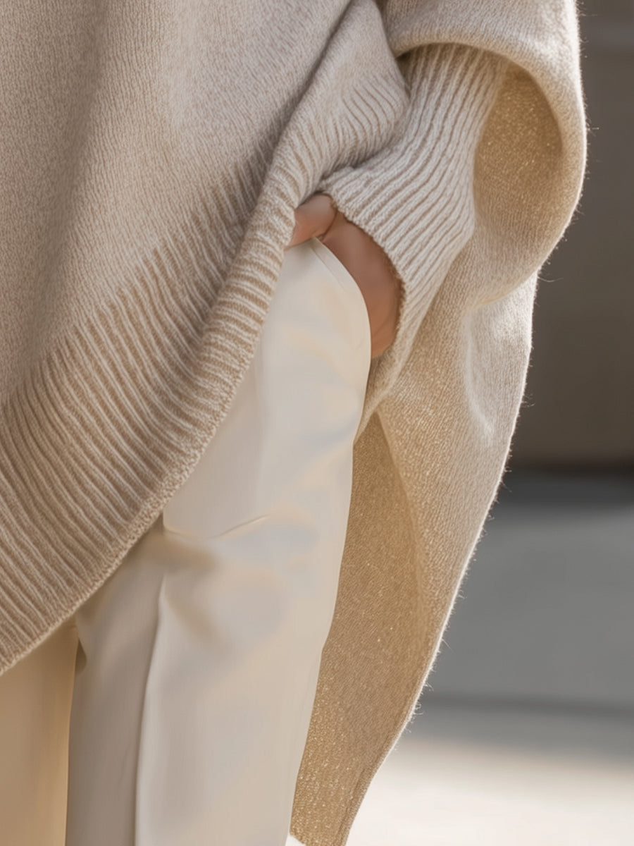💚Draped Oversized Wide-Neck Sweater
